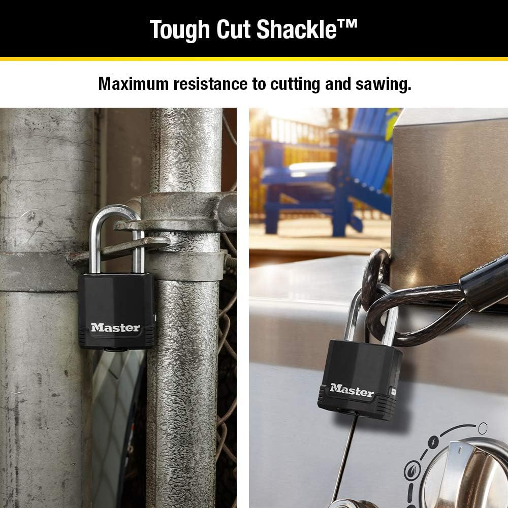 Master Lock Magnum Outdoor Padlock, Heavy Duty Keyed Lock 2-Pack M115XDLF | 1-7/8" Weather-Resistant Lock Protects Outdoor Storage, Fences, Tools & Job Boxes, Tough-Cut Boron-Carbide Shackle - Image 3