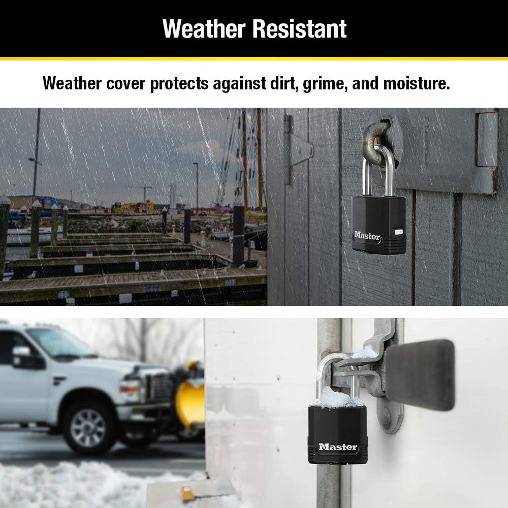 Master Lock Magnum Outdoor Padlock, Heavy Duty Keyed Lock 2-Pack M115XDLF | 1-7/8" Weather-Resistant Lock Protects Outdoor Storage, Fences, Tools & Job Boxes, Tough-Cut Boron-Carbide Shackle - Image 4