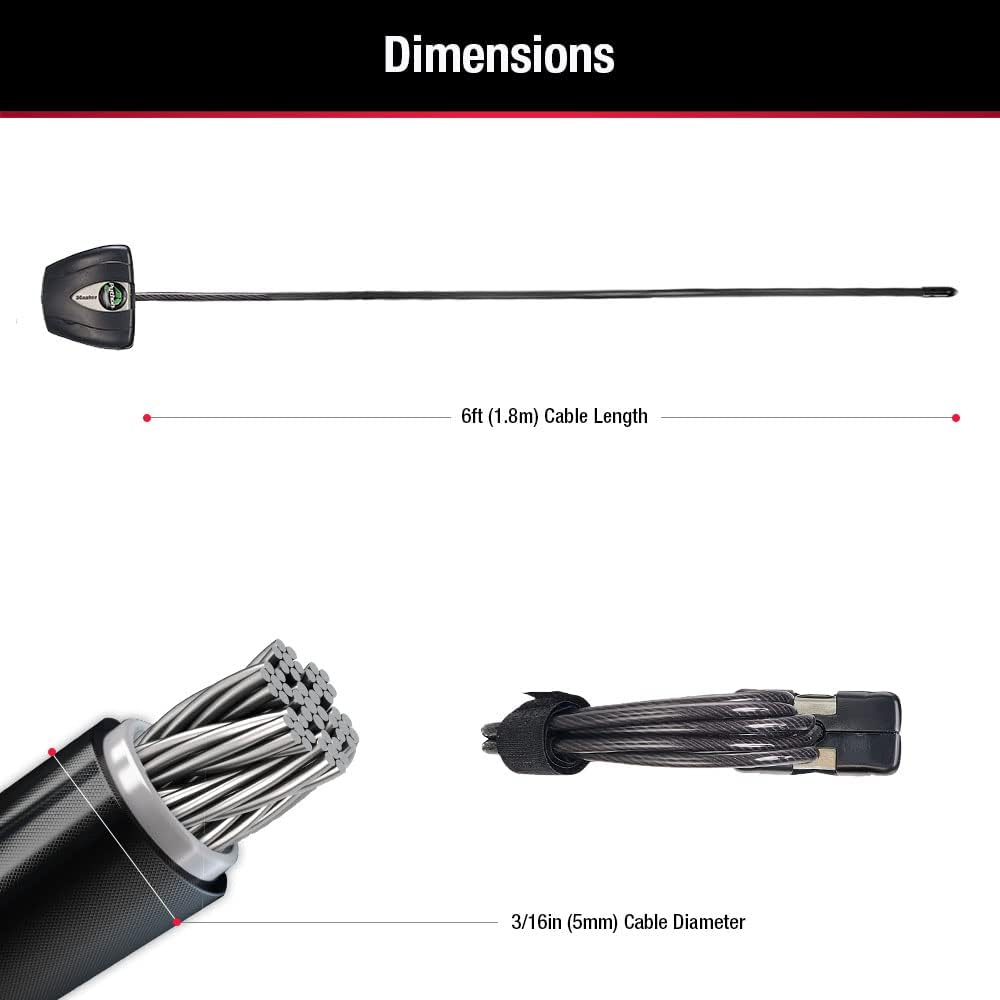 Master Lock 6' Python Cable Lock for Trail Cameras, Kayaks 8417D | Adjustable Keyed Cable Lock Made With Braided Steel, Rust Resistant Lock & Vinyl Coated Cable For Weather Reistance, 2 Keys - Image 7
