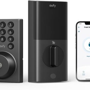 eufy Security Smart Lock C30, Keyless Entry Door Lock, Built-in Wi-Fi | Easy Installation, App Remote Control, Reliable Power, Keypad Deadbolt for Front Door, BHMA Grade 3, Black